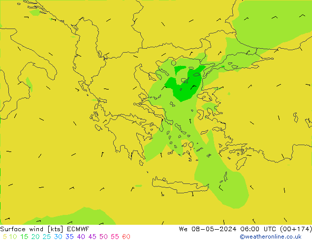 Viento 10 m ECMWF mié 08.05.2024 06 UTC