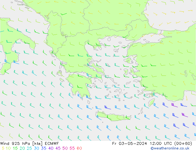 Vent 925 hPa ECMWF ven 03.05.2024 12 UTC