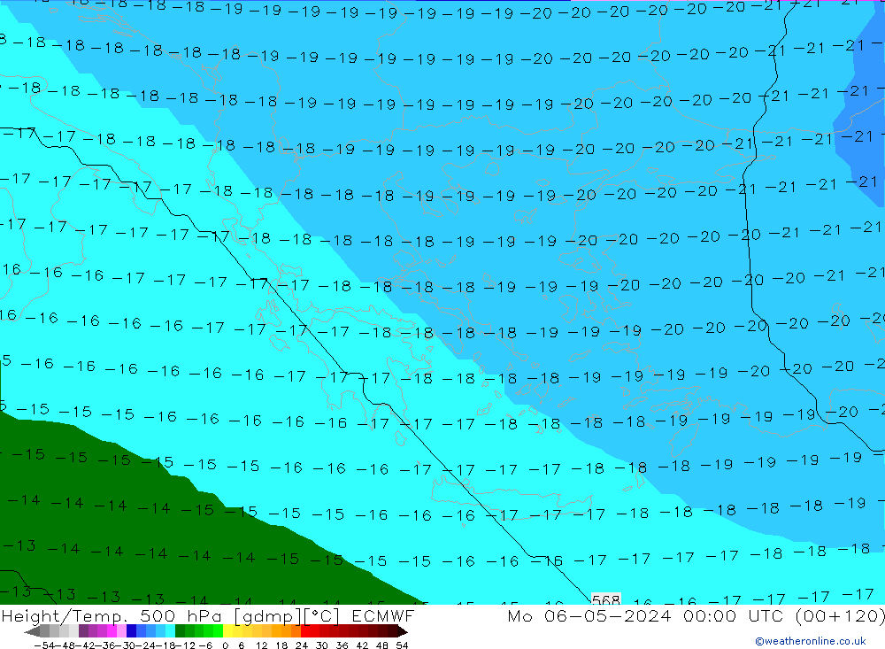 Height/Temp. 500 hPa ECMWF Mo 06.05.2024 00 UTC