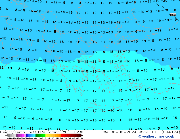 Geop./Temp. 500 hPa ECMWF mié 08.05.2024 06 UTC