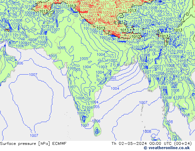 ciśnienie ECMWF czw. 02.05.2024 00 UTC