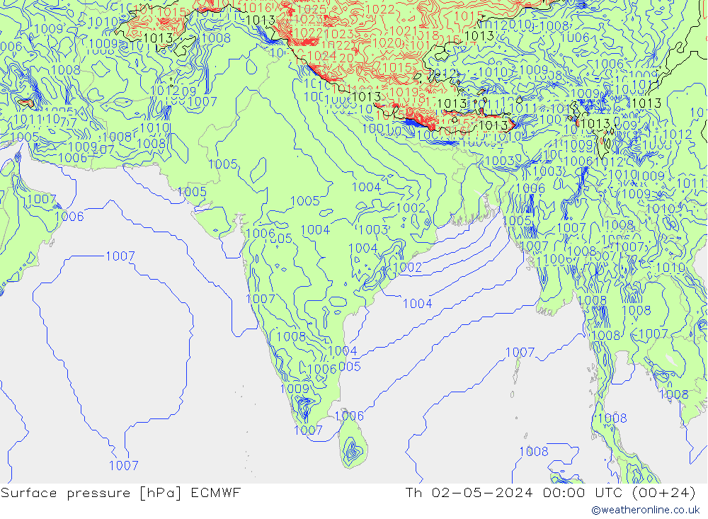 ciśnienie ECMWF czw. 02.05.2024 00 UTC