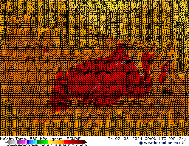 Height/Temp. 850 hPa ECMWF czw. 02.05.2024 00 UTC