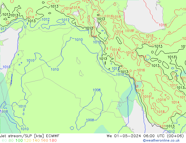 Jet stream/SLP ECMWF We 01.05.2024 06 UTC