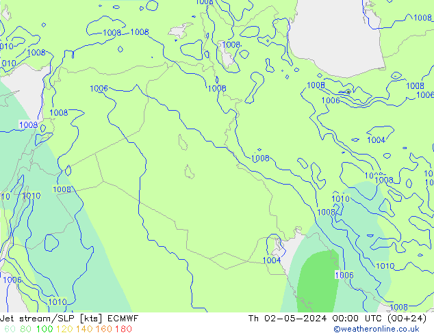 Corriente en chorro ECMWF jue 02.05.2024 00 UTC