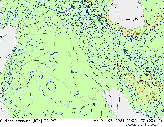 Yer basıncı ECMWF Çar 01.05.2024 12 UTC