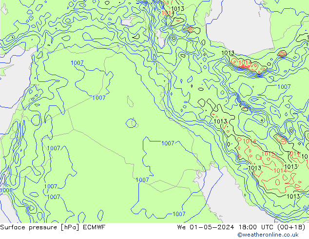 ciśnienie ECMWF śro. 01.05.2024 18 UTC