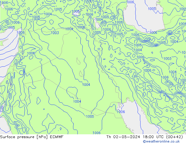 Atmosférický tlak ECMWF Čt 02.05.2024 18 UTC