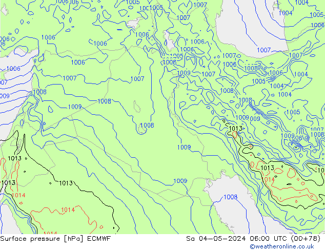 Surface pressure ECMWF Sa 04.05.2024 06 UTC