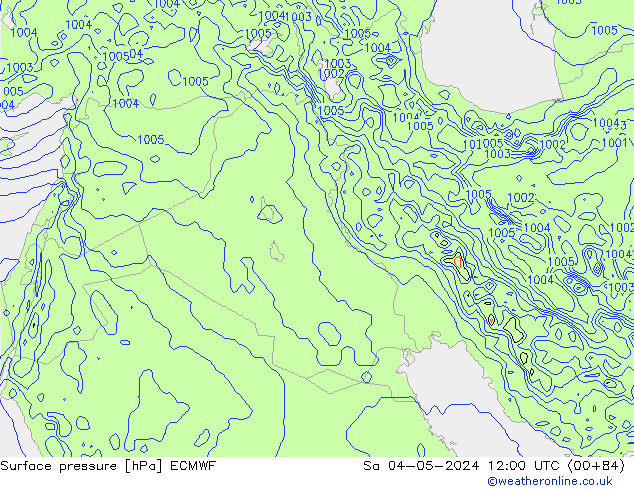 Surface pressure ECMWF Sa 04.05.2024 12 UTC