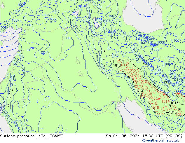 pressão do solo ECMWF Sáb 04.05.2024 18 UTC