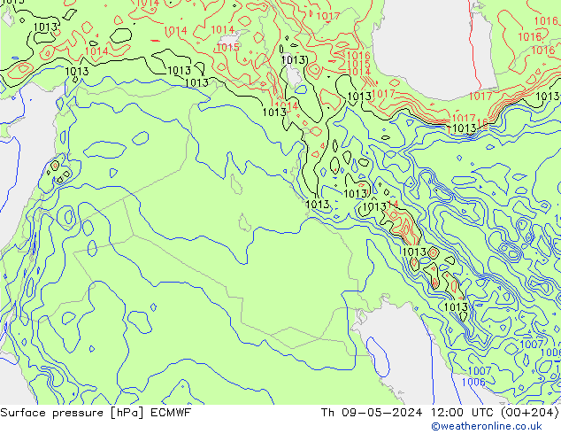 Surface pressure ECMWF Th 09.05.2024 12 UTC