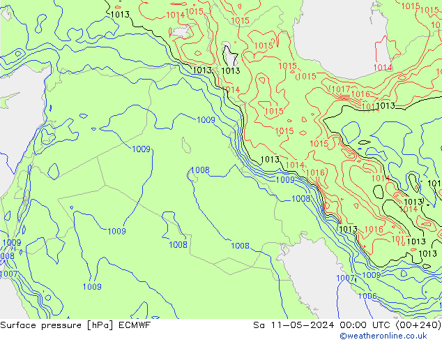 Surface pressure ECMWF Sa 11.05.2024 00 UTC