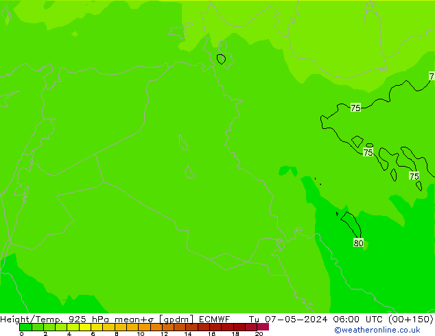 Height/Temp. 925 hPa ECMWF Tu 07.05.2024 06 UTC