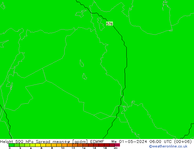 Height 500 hPa Spread ECMWF We 01.05.2024 06 UTC