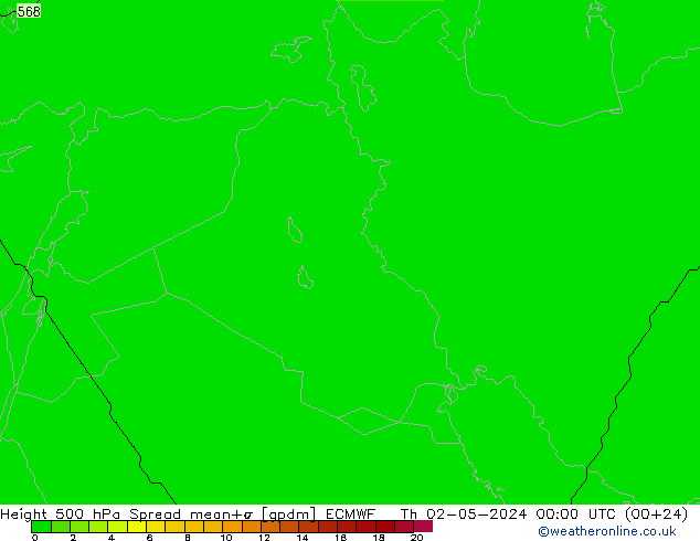 Geop. 500 hPa Spread ECMWF jue 02.05.2024 00 UTC