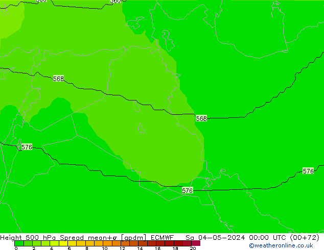 Height 500 hPa Spread ECMWF Sa 04.05.2024 00 UTC