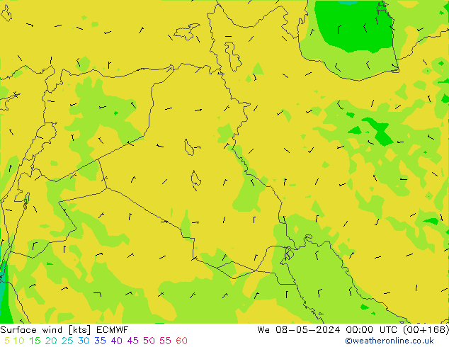 Vent 10 m ECMWF mer 08.05.2024 00 UTC