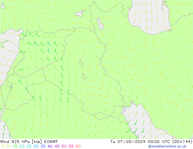 Vento 925 hPa ECMWF Ter 07.05.2024 00 UTC