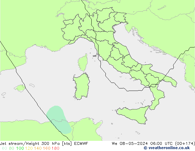 Straalstroom ECMWF wo 08.05.2024 06 UTC