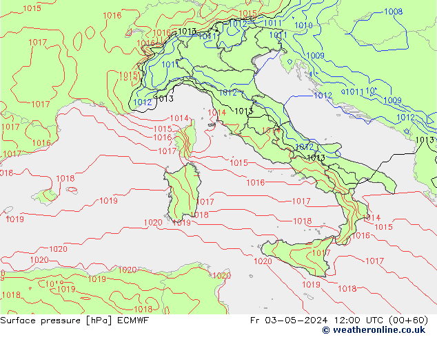 Surface pressure ECMWF Fr 03.05.2024 12 UTC