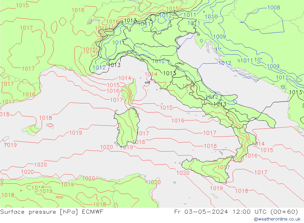 Surface pressure ECMWF Fr 03.05.2024 12 UTC