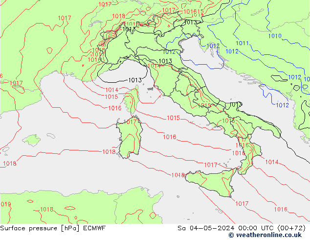 Luchtdruk (Grond) ECMWF za 04.05.2024 00 UTC