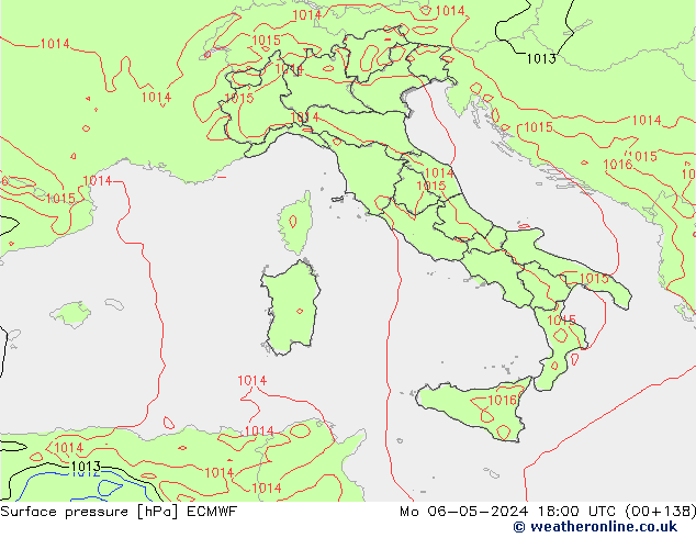 Surface pressure ECMWF Mo 06.05.2024 18 UTC