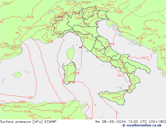 pression de l'air ECMWF mer 08.05.2024 12 UTC