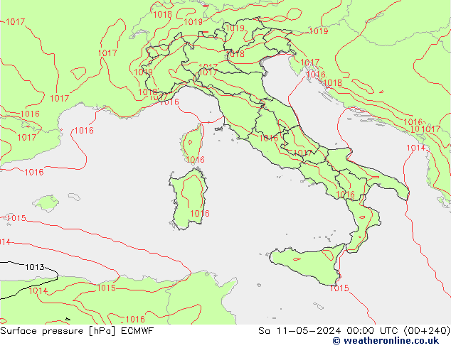 Surface pressure ECMWF Sa 11.05.2024 00 UTC