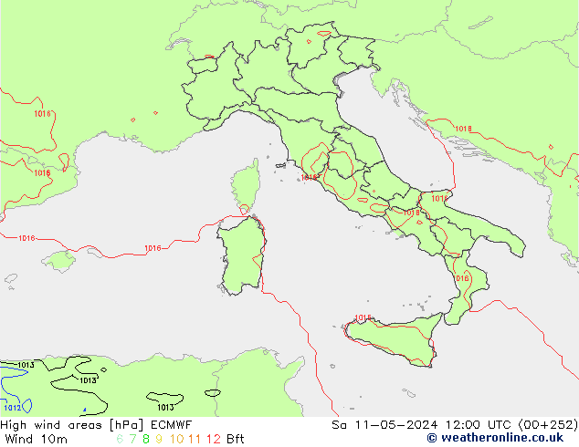 High wind areas ECMWF  11.05.2024 12 UTC