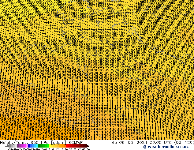 Height/Temp. 850 hPa ECMWF Po 06.05.2024 00 UTC