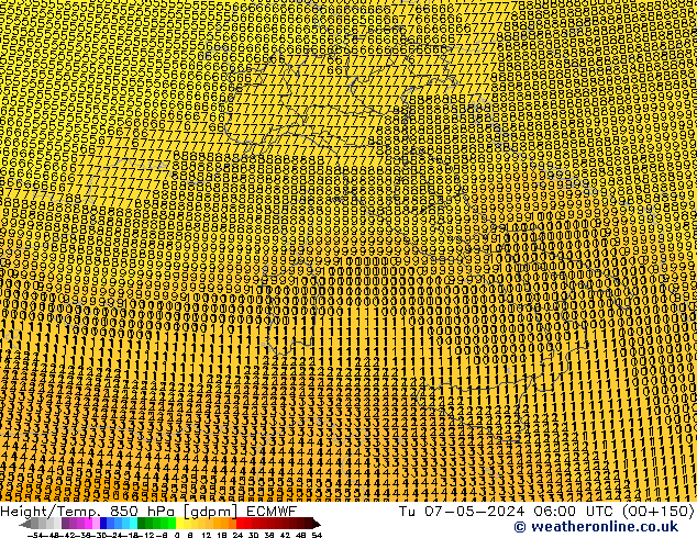 Height/Temp. 850 hPa ECMWF Tu 07.05.2024 06 UTC