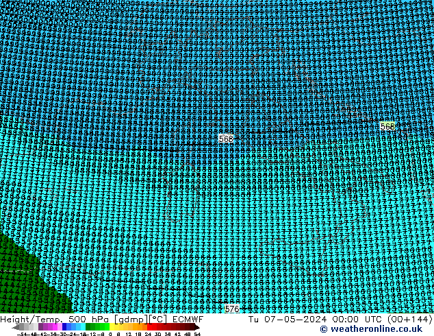 Height/Temp. 500 hPa ECMWF  07.05.2024 00 UTC