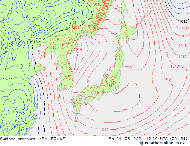 Surface pressure ECMWF Sa 04.05.2024 12 UTC