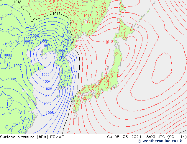 ciśnienie ECMWF nie. 05.05.2024 18 UTC