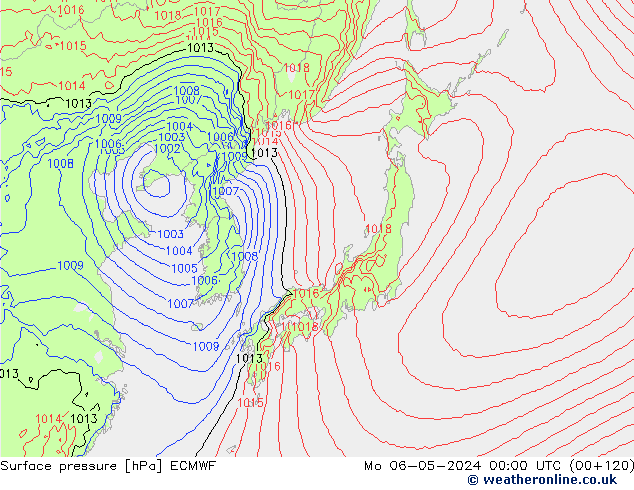 Bodendruck ECMWF Mo 06.05.2024 00 UTC