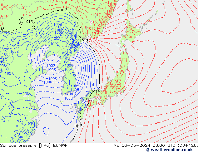 Luchtdruk (Grond) ECMWF ma 06.05.2024 06 UTC