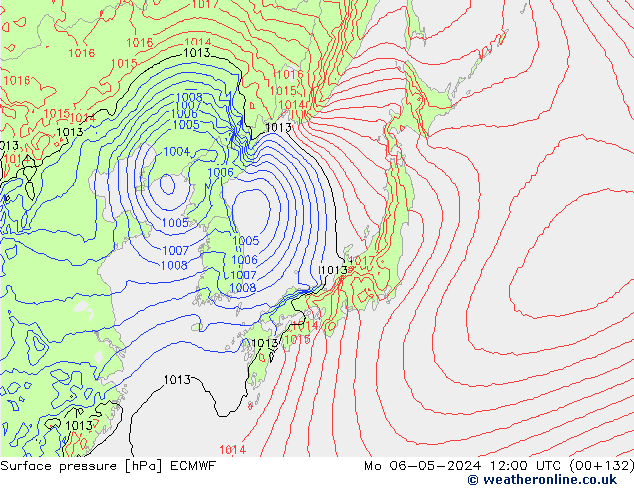 ciśnienie ECMWF pon. 06.05.2024 12 UTC