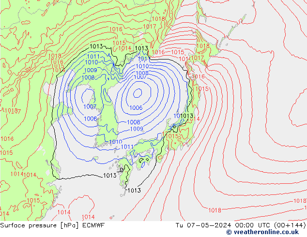 Yer basıncı ECMWF Sa 07.05.2024 00 UTC