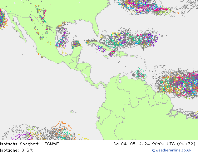 Isotaca Spaghetti ECMWF sáb 04.05.2024 00 UTC