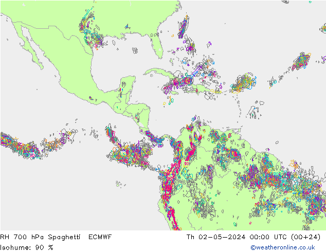 RV 700 hPa Spaghetti ECMWF do 02.05.2024 00 UTC