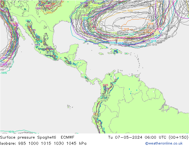 ciśnienie Spaghetti ECMWF wto. 07.05.2024 06 UTC