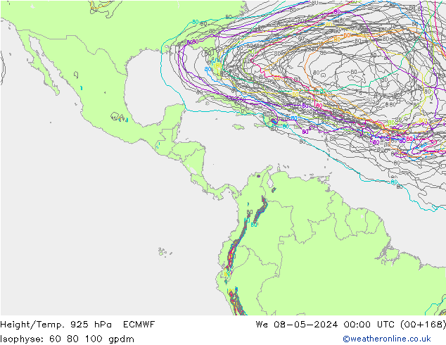 Géop./Temp. 925 hPa ECMWF mer 08.05.2024 00 UTC