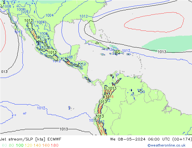 Courant-jet ECMWF mer 08.05.2024 06 UTC