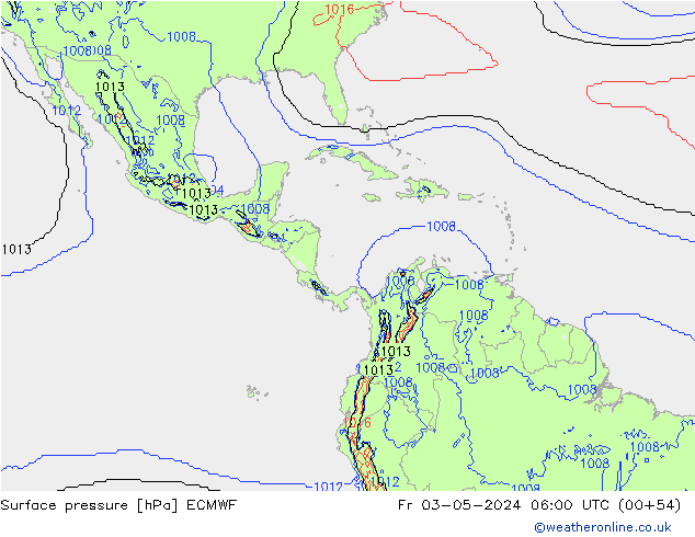 Luchtdruk (Grond) ECMWF vr 03.05.2024 06 UTC