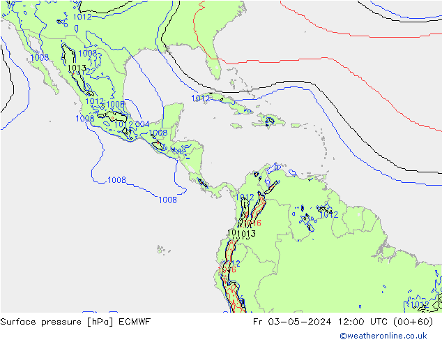 ciśnienie ECMWF pt. 03.05.2024 12 UTC