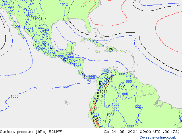 Luchtdruk (Grond) ECMWF za 04.05.2024 00 UTC