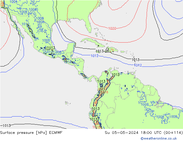 Surface pressure ECMWF Su 05.05.2024 18 UTC