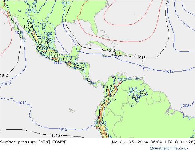 Atmosférický tlak ECMWF Po 06.05.2024 06 UTC